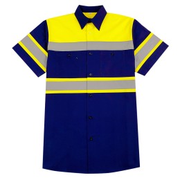 Online Order Men's Workwear Design Reflective Striped Short Sleeve Contrast Color Shirt Workwear Workwear Store SKWK098 Online Order Men's Workwear Design Reflective Striped Short Sleeve Contrast Color Shirt Workwear Workwear Store SKWK098